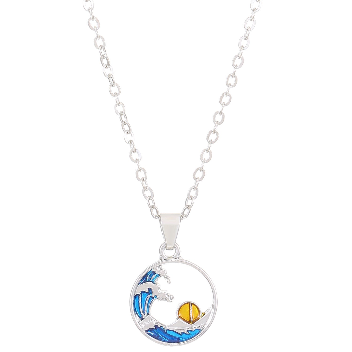 Wholesale Ocean Wave Hollow Pearl Pendant Necklace